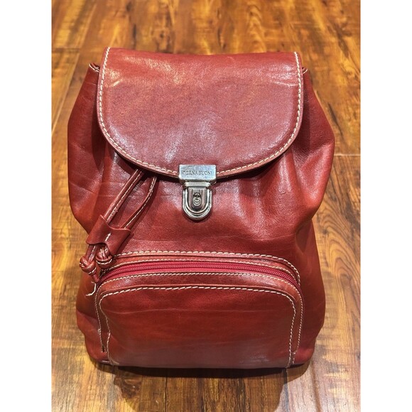 Tornabuoni Made in Italy Designer Red Leather Handbag Bag Backpack EUC main image 11